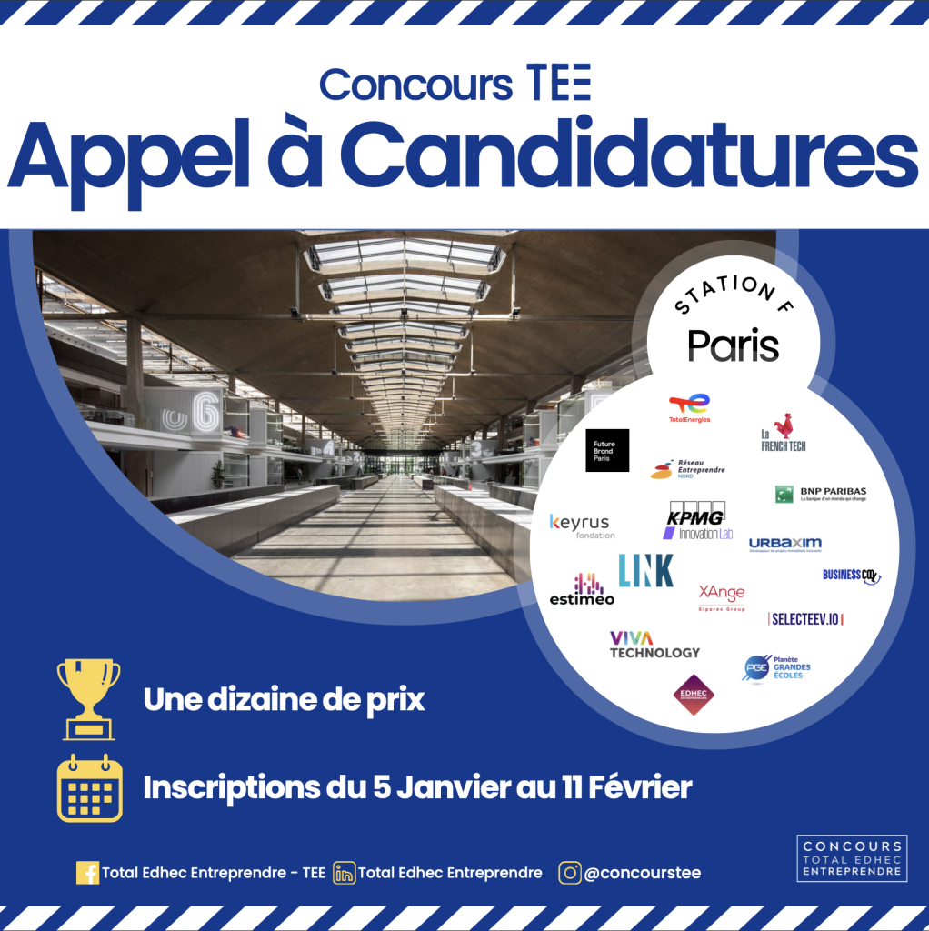 Appel à Candidatures - Concours Total EDHEC Entreprendre 2024
