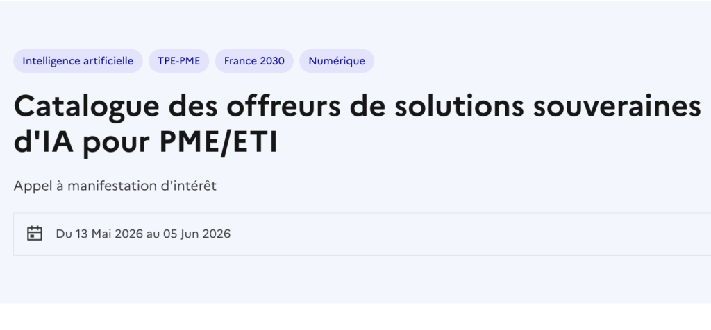 Catalogue des offreurs de solutions souveraines d'IA pour PME/ETI